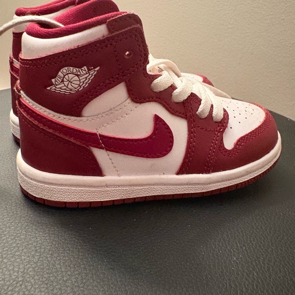 Nike Kids' Red and White High-Top Sneakers